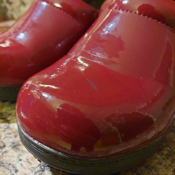 Ruby Red Patent Leather Clogs - Picture 7 of 7